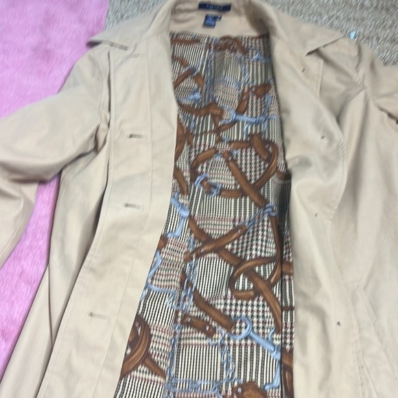 Chaps Equestrian print lined button up trench - Picture 8 of 9
